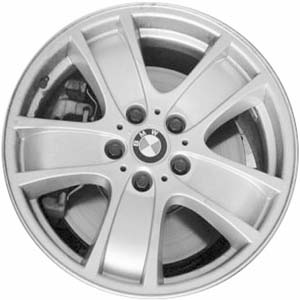 BMW X5 2002-2006 powder coat silver 18x8 aluminum wheels or rims. Hollander part number ALY59379, OEM part number 36116757355.
