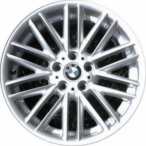 BMW 745i 2002-2005, 750i 2006-2008, 760i 2003-2008 powder coat silver 18x8 aluminum wheels or rims. Hollander part number 59393, OEM part number 36116753240.