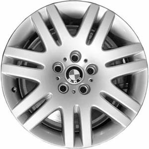 BMW 745i 2002-2005, 750i 2006-2008, 760i 2003-2008 powder coat silver 18x8 aluminum wheels or rims. Hollander part number 59394, OEM part number 36116753239.