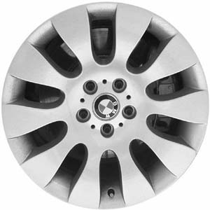 BMW 745i 2002-2005, 750i 2006-2008, 760i 2003-2008 powder coat silver 18x8 aluminum wheels or rims. Hollander part number 59410, OEM part number 36116753237.