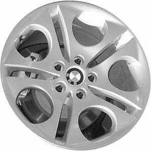 BMW Z4 2003-2008 powder coat silver 18x8 aluminum wheels or rims. Hollander part number ALY59421, OEM part number 36116758192.