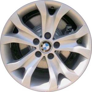BMW X5 2004-2006 powder coat silver 18x8.5 aluminum wheels or rims. Hollander part number ALY59568, OEM part number 36116768793.