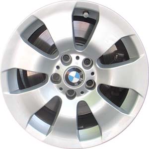 BMW 323i 2006-2012, 325i 2006, 328i 2007-2013, 330i 2006, 335i 2007-2013 powder coat silver 17x8 aluminum wheels or rims. Hollander part number 59581, OEM part number 36116775596.