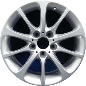 BMW Z4 2003-2008 powder coat silver 17x8 aluminum wheels or rims. Hollander part number ALY59602, OEM part number 36116771157.