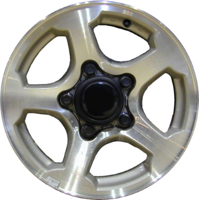 Chevrolet Tracker 2002-2004 silver machined 15x6 aluminum wheels or rims. Hollander part number ALY60181, OEM part number 91176718.