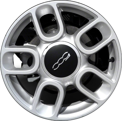 Fiat 500 2012-2018, 500c 2012-2018 powder coat silver 15x6 aluminum wheels or rims. Hollander part number 61660, OEM part number 68072555AA.