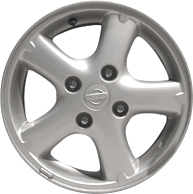 Nissan Sentra 2000-2006 powder coat silver 15x6 aluminum wheels or rims. Hollander part number ALY62386, OEM part number 403004Z100.