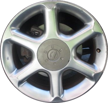 Nissan Maxima 2001 powder coat hyper silver 17x7 aluminum wheels or rims. Hollander part number ALY62388U78/62379, OEM part number 403004Y925, 403002Y925.