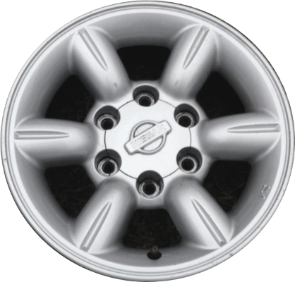 Nissan Frontier 2001-2004 powder coat silver 15x7 aluminum wheels or rims. Hollander part number ALY62393, OEM part number 403009Z400.