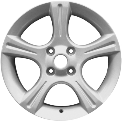 Nissan Sentra 2002-2003 powder coat silver 17x7 aluminum wheels or rims. Hollander part number ALY62404, OEM part number 403004Z600.