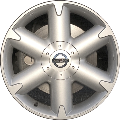 Nissan Murano 2003-2005 powder coat silver 18x7.5 aluminum wheels or rims. Hollander part number ALY62421U20, OEM part number 40300CA127.