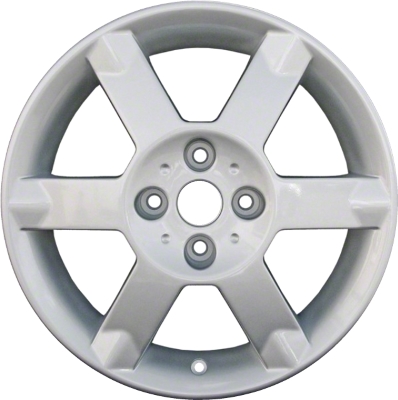 Nissan Sentra 2004-2006 powder coat silver 17x7 aluminum wheels or rims. Hollander part number ALY62431, OEM part number 403006Z800.