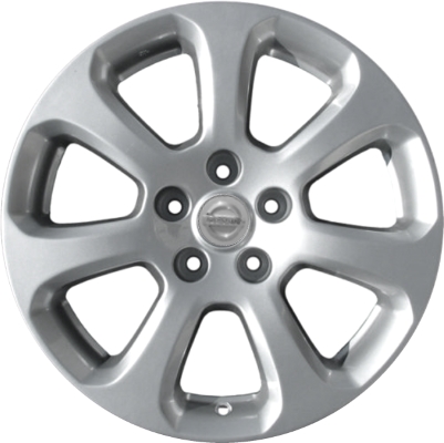 Nissan Maxima 2004-2008 powder coat silver 17x7 aluminum wheels or rims. Hollander part number ALY62474, OEM part number 40300ZK30A.