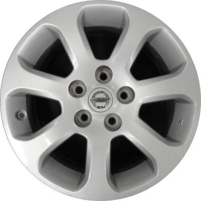 Nissan Quest 2007-2010 powder coat silver 16x6.5 aluminum wheels or rims. Hollander part number ALY62476, OEM part number 40300ZM70A.