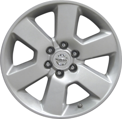 Nissan Pathfinder 2008-2012 powder coat silver 17x7.5 aluminum wheels or rims. Hollander part number ALY62496, OEM part number 40300ZS17A.