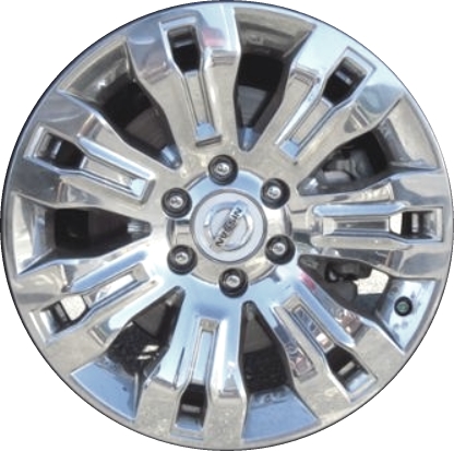 Nissan Armada 2015 chrome clad 20x8 aluminum wheels or rims. Hollander part number ALY62703, OEM part number 40300EZ01E.