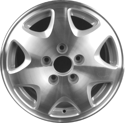 Honda Odyssey 1995-1996 silver machined 15x6 aluminum wheels or rims. Hollander part number ALY63749, OEM part number 42700SX0A11, 42700SX0A12, 4622015, 4936837.