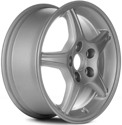 Honda Prelude 1997-2001 powder coat silver 16x6.5 aluminum wheels or rims. Hollander part number ALY63766U15, OEM part number 42700S30A21.