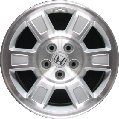 Honda Ridgeline 2008-2014 silver machined 17x7.5 aluminum wheels or rims. Hollander part number ALY63939U10.PS01, OEM part number 42700SJCA81, 42700SJCA84.