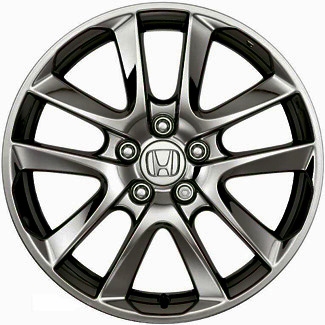Honda Crosstour 2010-2015 bright or dark chrome 18x7 aluminum wheels or rims. Hollander part number ALY64005U, OEM part number 08W18-TP6-100.