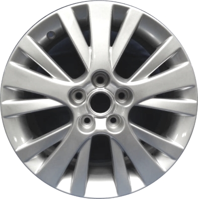Mazda 6 2009-2010 powder coat silver 17x7 aluminum wheels or rims. Hollander part number ALY64918, OEM part number 9965317070.