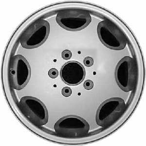 Mercedes-Benz C22 1994-1996, C23 1997, C250D 1995-1996, C28 1994-1997 powder coat silver 15x6.5 aluminum wheels or rims. Hollander part number 65158, OEM part number 2024000302, B66470065.