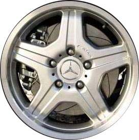 Mercedes-Benz G55 2003-2008 powder coat silver w/ machined lip 18x9.5 aluminum wheels or rims. Hollander part number ALY65303, OEM part number 4634011302.