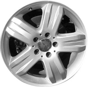 Mercedes-Benz ML350 2005 powder coat silver 17x8.5 aluminum wheels or rims. Hollander part number ALY65339, OEM part number 1634013902.