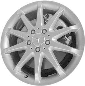 Mercedes-Benz R320 2007, R350 2006-2011, R500 2006-2007 powder coat silver 18x8 aluminum wheels or rims. Hollander part number 65394, OEM part number 2514011102.