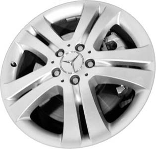 Mercedes-Benz B200 2006-2009 powder coat silver 16x6 aluminum wheels or rims. Hollander part number ALY65411, OEM part number 1694010202.