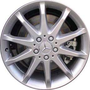 Mercedes-Benz B200 2006-2008 powder coat silver 17x7 aluminum wheels or rims. Hollander part number ALY65414U20, OEM part number 1694010702.