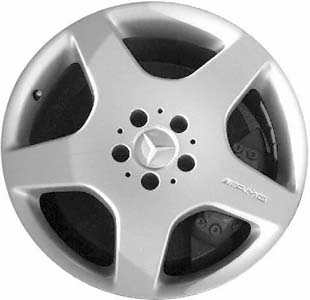 Mercedes-Benz ML55 2000-2003 powder coat silver 18x9 aluminum wheels or rims. Hollander part number ALY65248, OEM part number 1634011802.