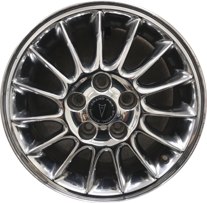 Pontiac Grand Prix 2001-2004 chrome 16x6.5 aluminum wheels or rims. Hollander part number ALY6544, OEM part number 9594250.
