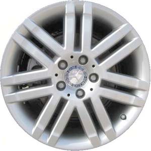 Mercedes-Benz C300 2008-2009 powder coat silver 17x7.5 aluminum wheels or rims. Hollander part number ALY65522, OEM part number 2044010502.