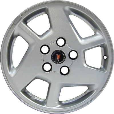 Pontiac Montana 2002-2005 powder coat silver 16x6.5 aluminum wheels or rims. Hollander part number ALY6554, OEM part number 88892483.