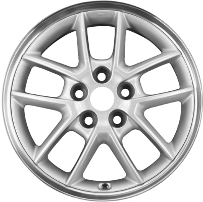 Mitsubishi Eclipse 1997-2002 powder coat silver w/ machined lip 17x6.5 aluminum wheels or rims. Hollander part number ALY65752U15, OEM part number Not Yet Known.