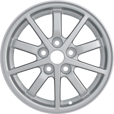 Mitsubishi Eclipse 2000-2002 powder coat silver 16x6 aluminum wheels or rims. Hollander part number ALY65771U10, OEM part number Not Yet Known.