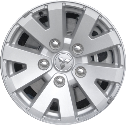 Mitsubishi Raider 2006-2010 powder coat silver or charcoal machined 16x8 aluminum wheels or rims. Hollander part number ALY65815U, OEM part number Not Yet Known.