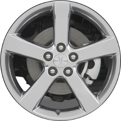 Pontiac Solstice 2006-2010 chrome 18x8 aluminum wheels or rims. Hollander part number ALY6601U85, OEM part number 9597298.