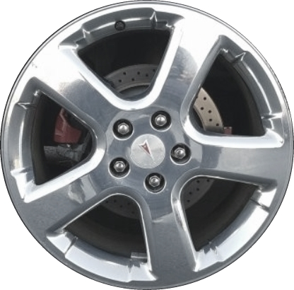 Pontiac Grand Prix 2006-2008 polished 18x8 aluminum wheels or rims. Hollander part number ALY6628, OEM part number 9597498.