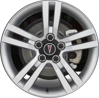 Pontiac G8 2008-2009 powder coat silver 18x8 aluminum wheels or rims. Hollander part number ALY6637, OEM part number 92217685.