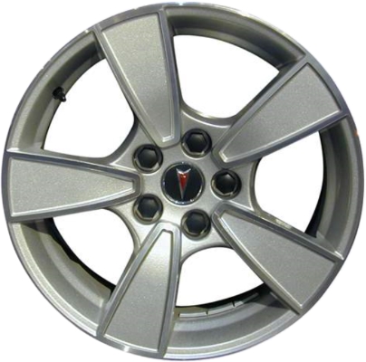Pontiac G8 2008-2009 silver machined 18x8 aluminum wheels or rims. Hollander part number ALY6639, OEM part number 92217686.