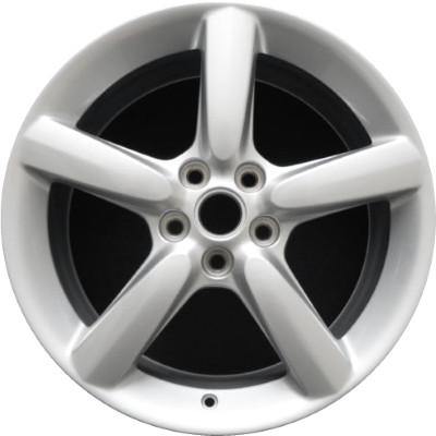 Pontiac Solstice 2009-2010 powder coat silver 18x8 aluminum wheels or rims. Hollander part number ALY6644U20/6645, OEM part number 19180892.