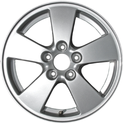 SAAB powder coat silver 16x6.5 aluminum wheels or rims. Hollander part number 68191, OEM part number 30563399.