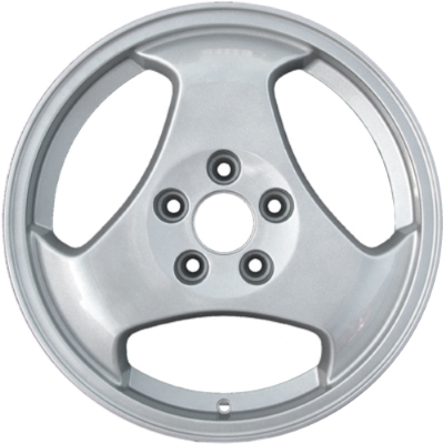 SAAB powder coat silver 16x6.5 aluminum wheels or rims. Hollander part number 68192, OEM part number 30568829, 4566055.