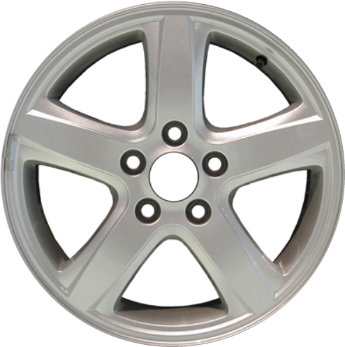 SAAB 5-Sep 2002-2010 powder coat silver 16x6.5 aluminum wheels or rims. Hollander part number ALY68216, OEM part number 30585694.