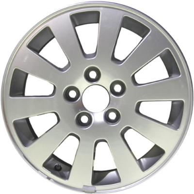 SAAB 5-Sep 2002-2010 powder coat silver 16x6.5 aluminum wheels or rims. Hollander part number ALY68217, OEM part number 30588916.