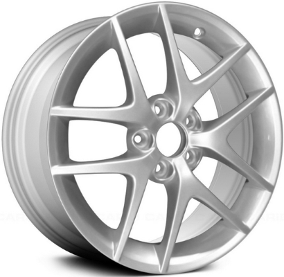 SAAB 3-Sep 2003-2012 powder coat silver 17x7 aluminum wheels or rims. Hollander part number ALY68233, OEM part number 12785710.