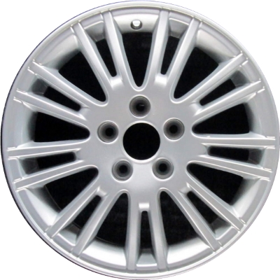 SAAB 5-Sep 2005-2010 powder coat silver 16x6.5 aluminum wheels or rims. Hollander part number ALY68239, OEM part number 5531355.