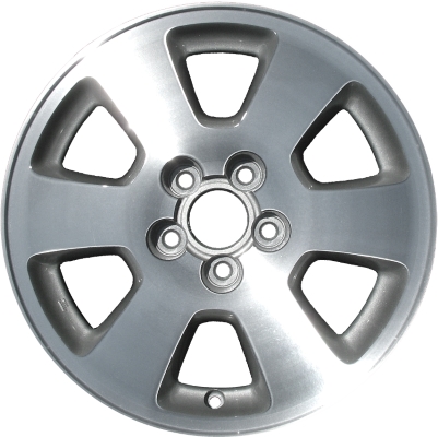 Subaru Forester 1998-2002 silver or grey machined 15x6 aluminum wheels or rims. Hollander part number ALY68705U, OEM part number 28111FC050.